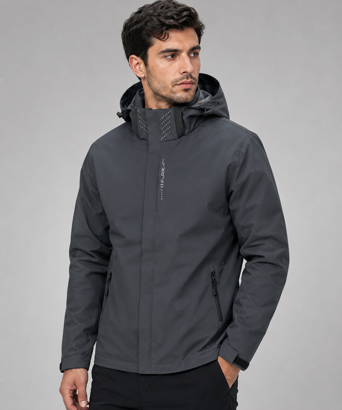 Veste de pluie homme – Imperméable à capuche, coupe-vent, idéale pour les activités outdoor
