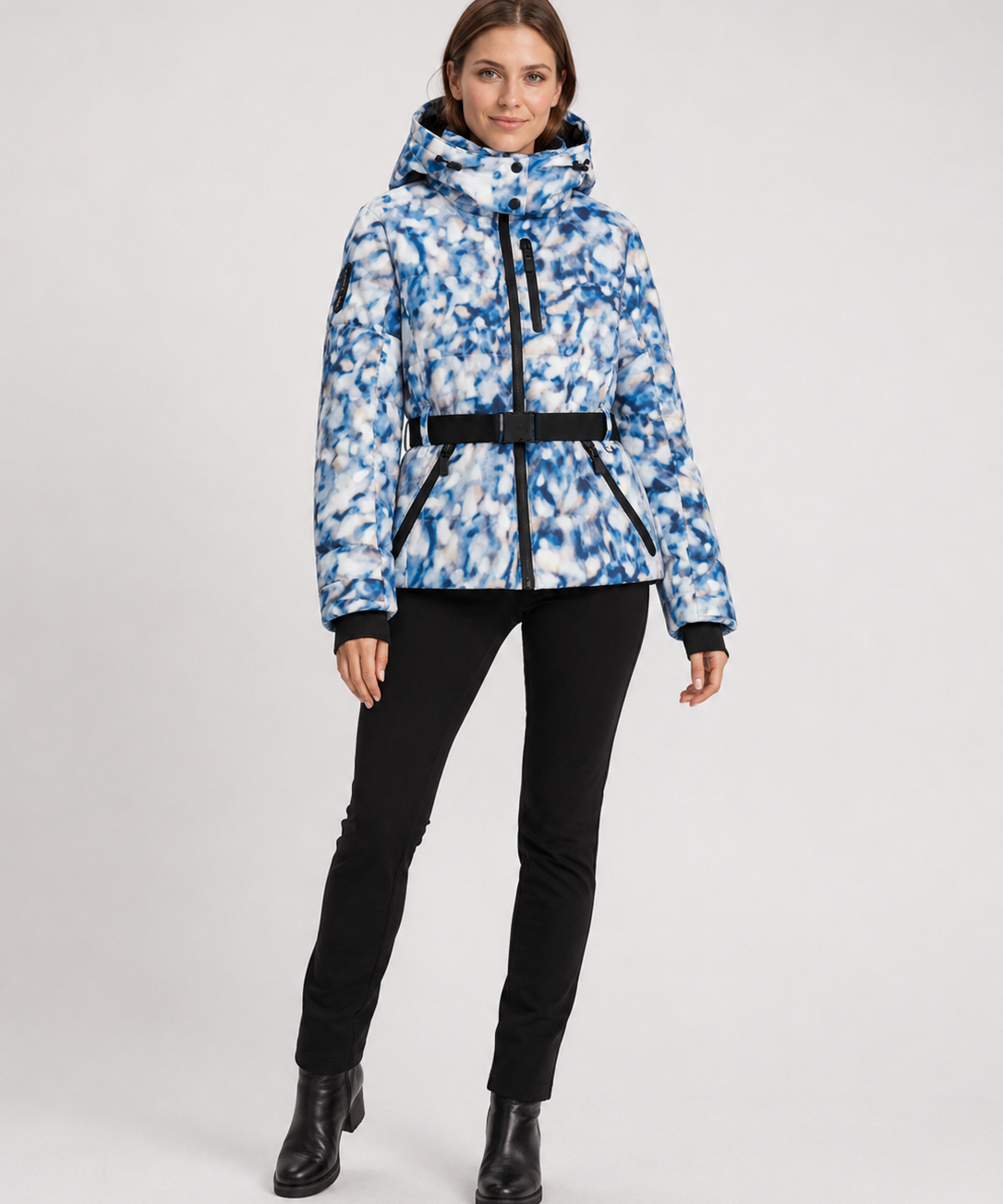 Veste de ski femme – Design matelassé, Ceinture intégrée, Activités hivernales