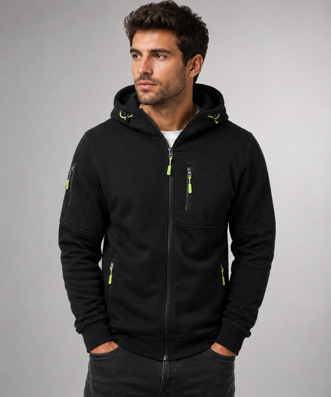 Veste de sport à capuche pour homme – Confort durable, coupe polyvalente, au quotidien