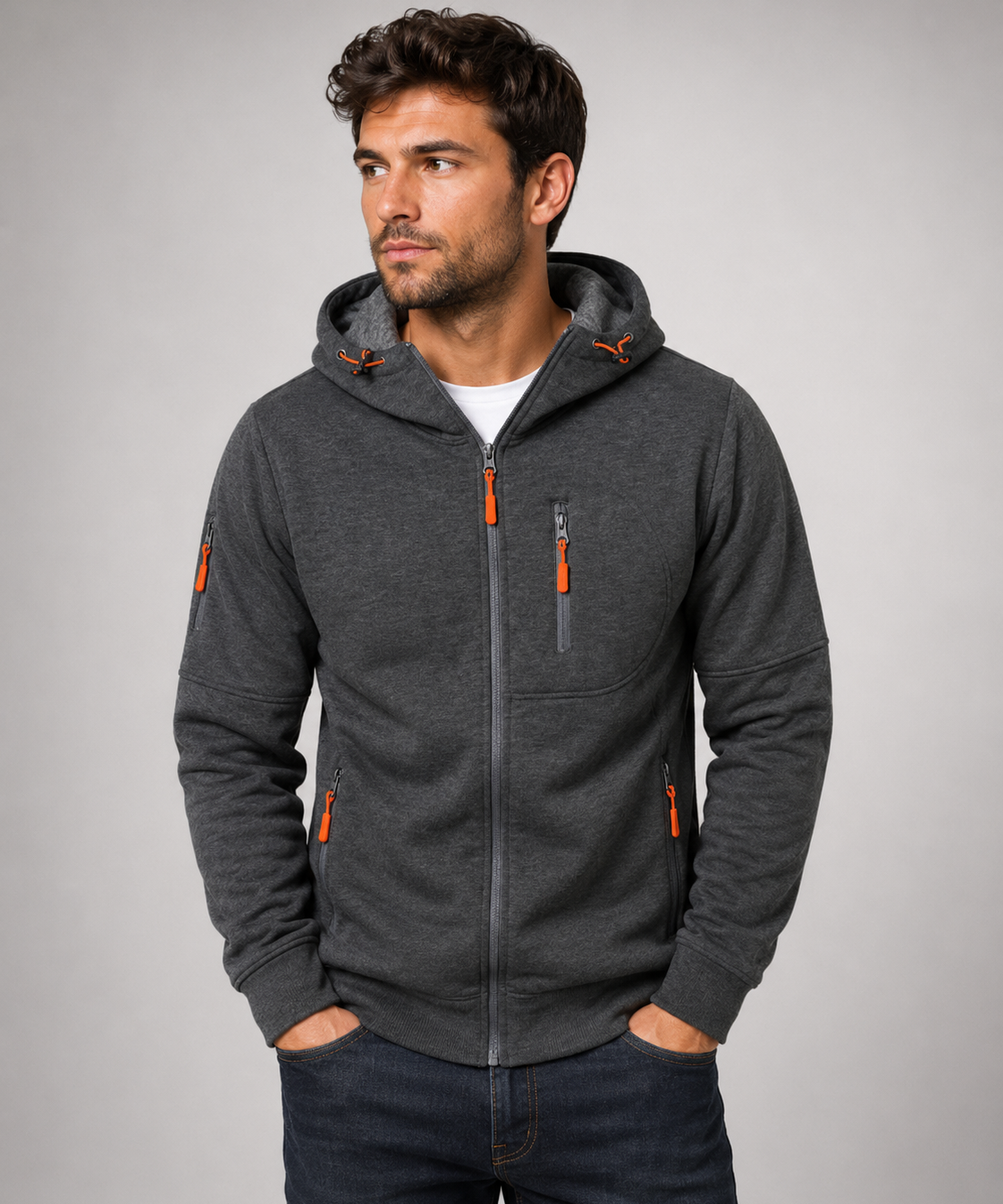 Veste de sport à capuche pour homme – Confort durable, coupe polyvalente, au quotidien