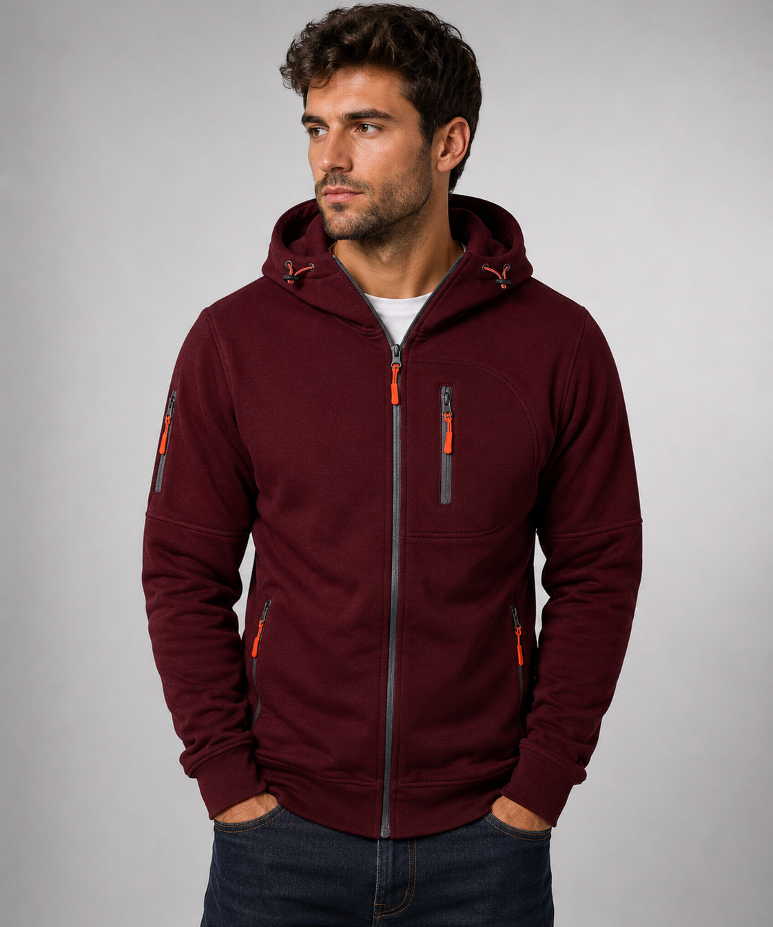 Veste de sport à capuche pour homme – Confort durable, coupe polyvalente, au quotidien