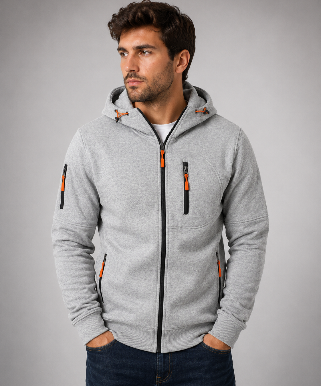 Veste de sport à capuche pour homme – Confort durable, coupe polyvalente, au quotidien