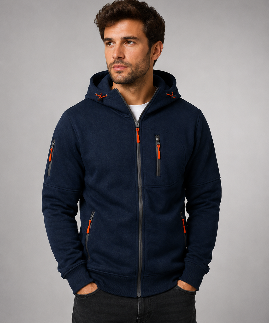 Veste de sport à capuche pour homme – Confort durable, coupe polyvalente, au quotidien