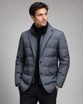 Veste en duvet homme – col montant détachable, effet deux pièces, style décontracté