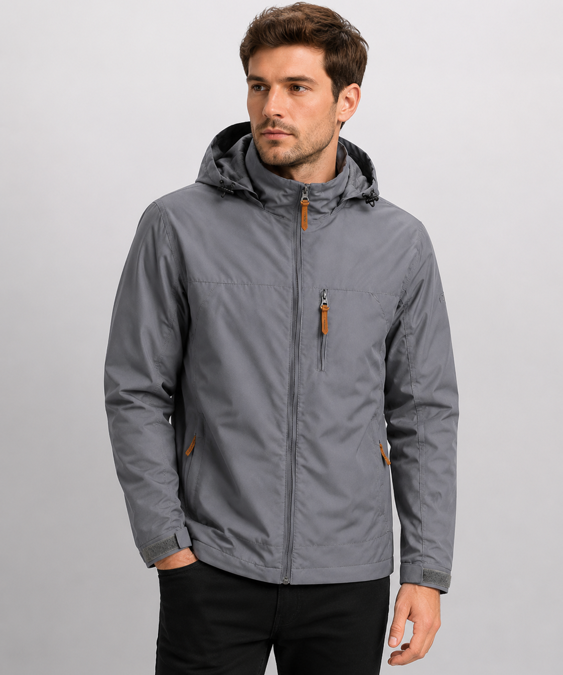 Veste homme – Légère, capuche réglable, style décontracté quotidien