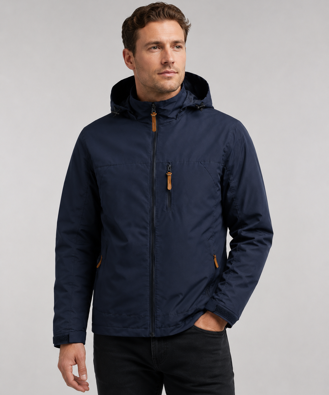 Veste homme – Légère, capuche réglable, style décontracté quotidien