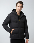 Veste homme en duvet de canard – Capuche amovible, coupe-vent, coupe décontractée