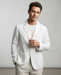 Veste homme en lin – Coupe décontractée, modèle fi,.n, style facile à porter