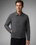 Veste Harrington homme – Col chemise, Fermeture zippée, Printemps et automne