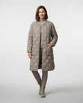 Veste longue femme – duvet de canard, ouverture complète, idéale pour l’hiver