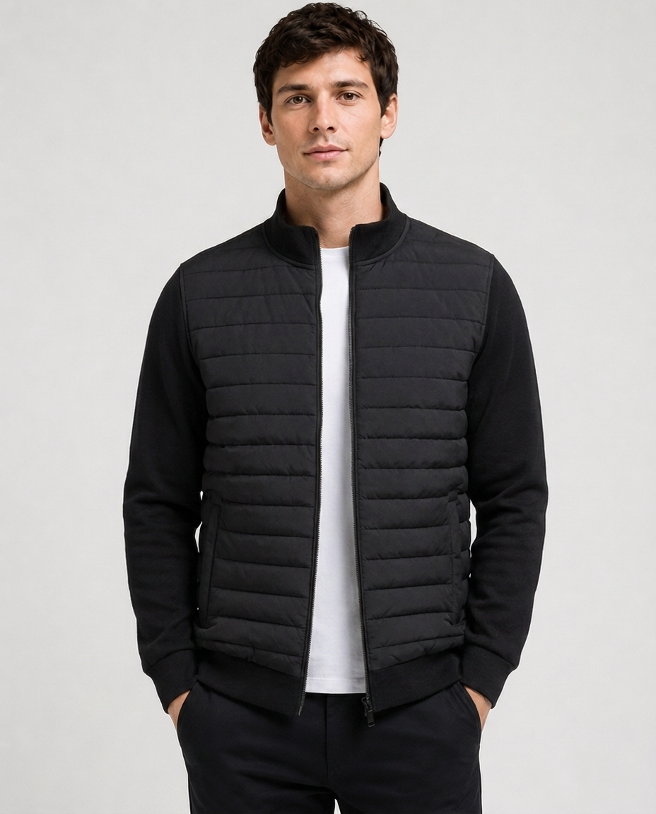 Veste matelassée à col montant – Coupe régulière, poches pratiques, pour l'hiver