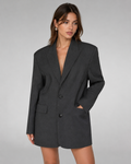 Blazer oversize à revers classiques – Coupe ample structurée, idéale pour le bureau