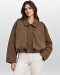 Veste oversize femme à col – Coupe décontractée, manches longues, style urbain