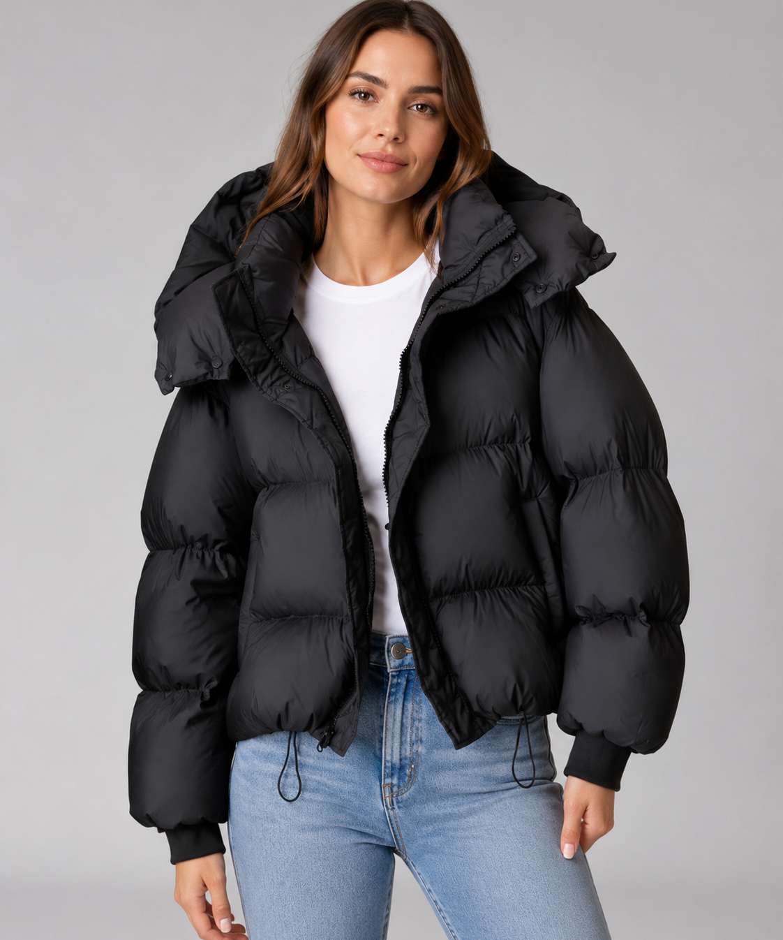 Veste rembourrée en coton – Coupe courte, ample et épaisse, style élégant