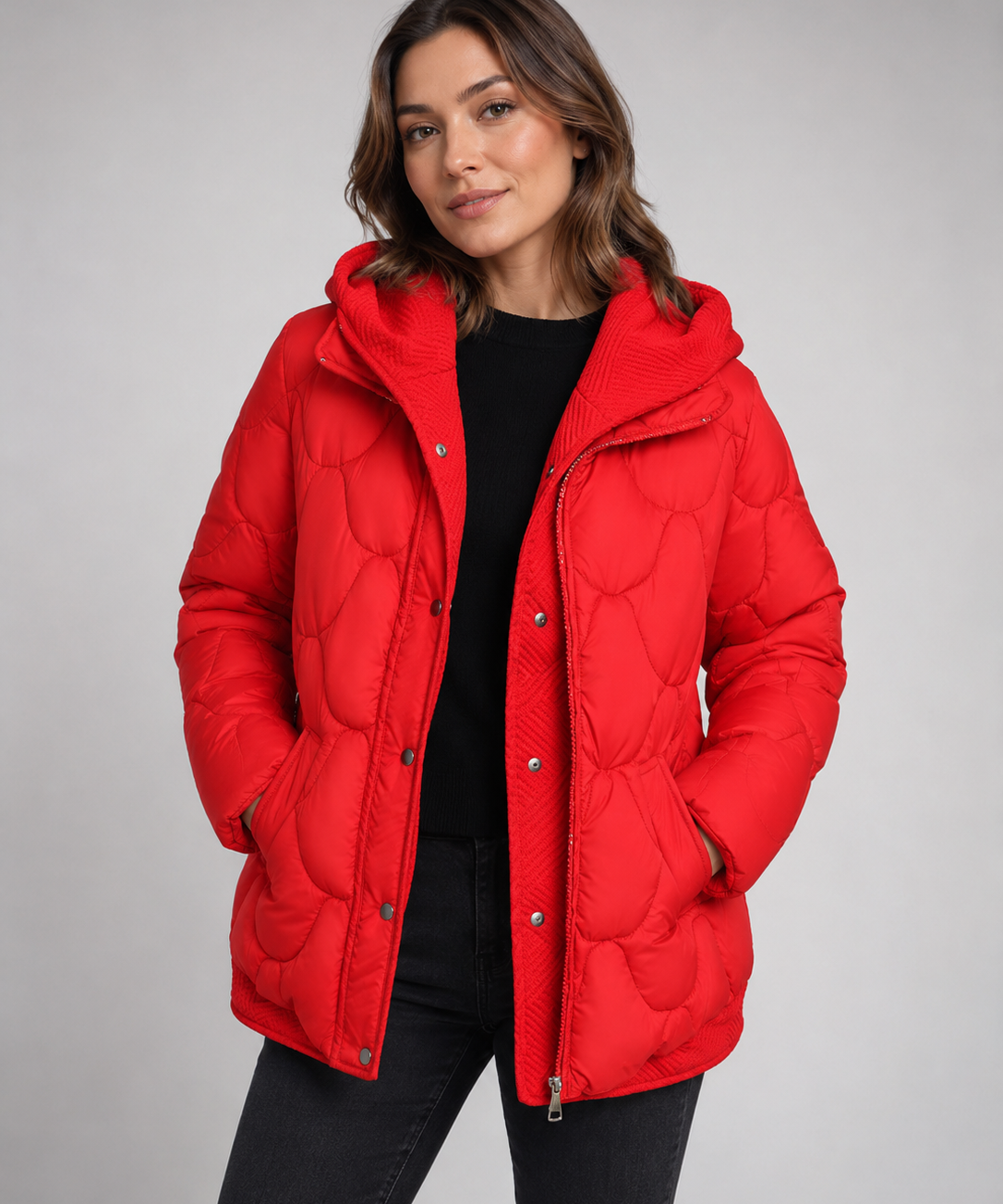 Veste rembourrée femme – Coton rembourré, capuche, coupe épaisse, hiver