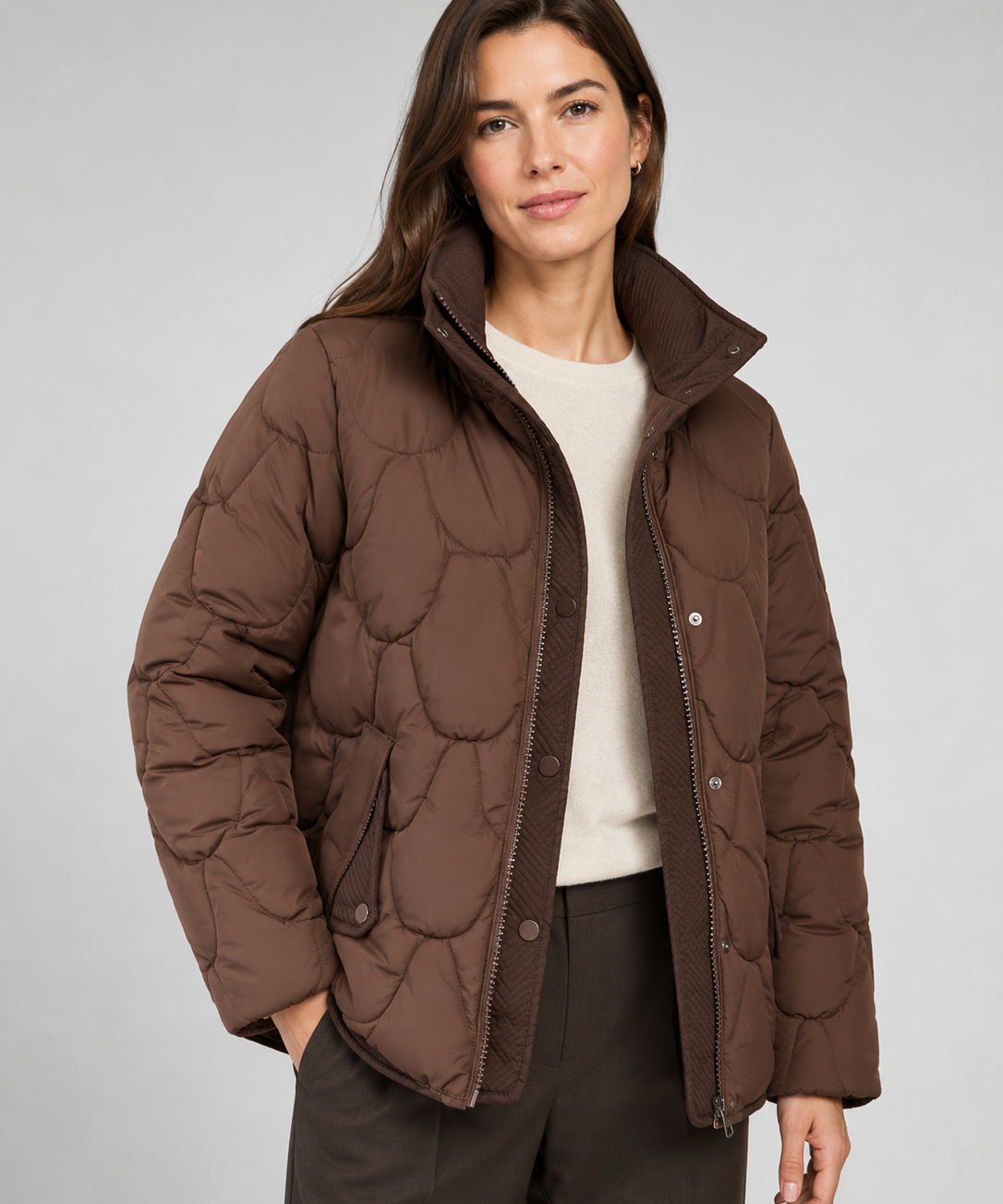 Veste rembourrée femme – Coton rembourré, capuche, coupe épaisse, hiver