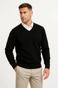 Pull Slim Fit en Merino à Col V