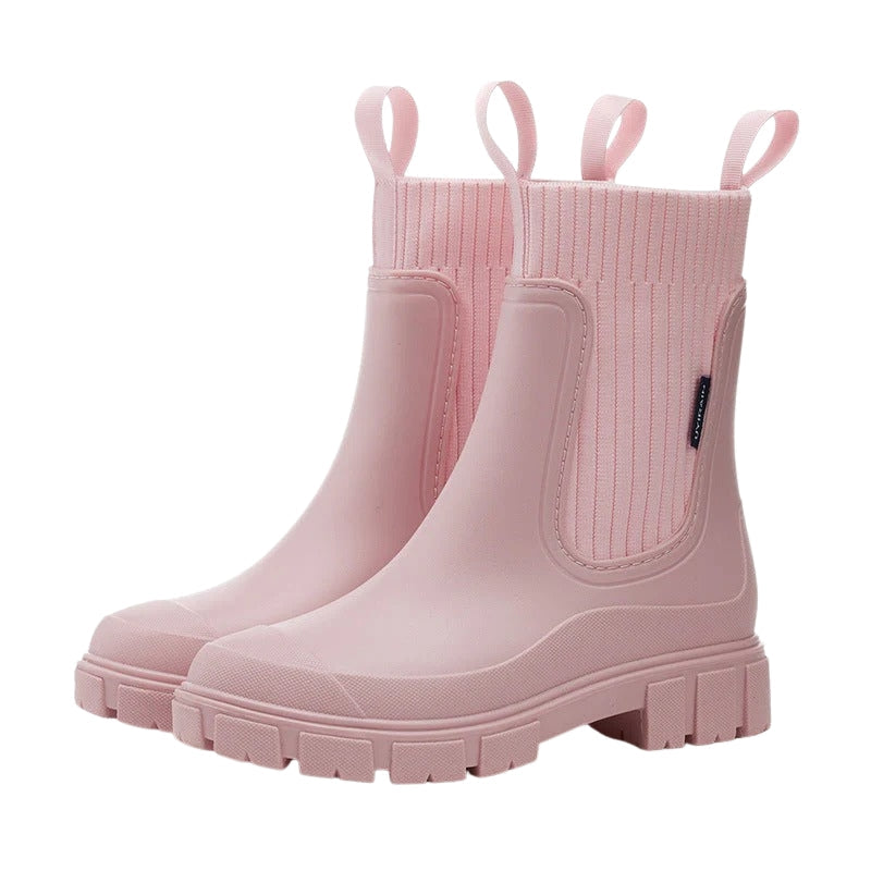 Bottes Mi-Mollet à Enfiler avec Semelle Épaisse et Confort Renforcé