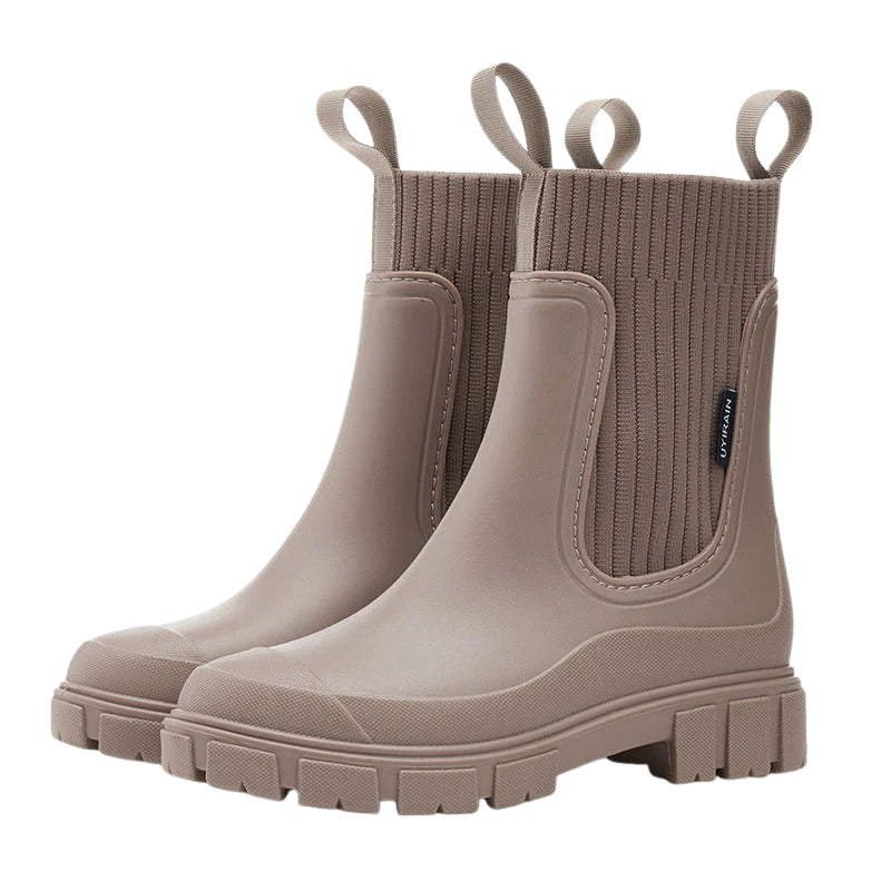 Bottes Mi-Mollet à Enfiler avec Semelle Épaisse et Confort Renforcé