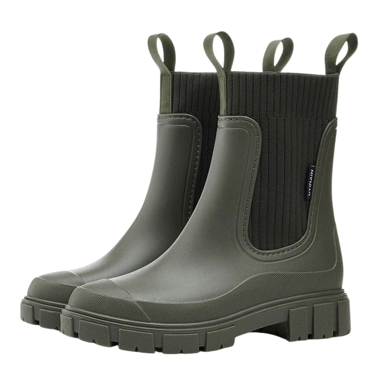 Bottes Mi-Mollet à Enfiler avec Semelle Épaisse et Confort Renforcé