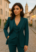 Costume Trois Pièces Féminin – Blazer, Gilet & Pantalon
