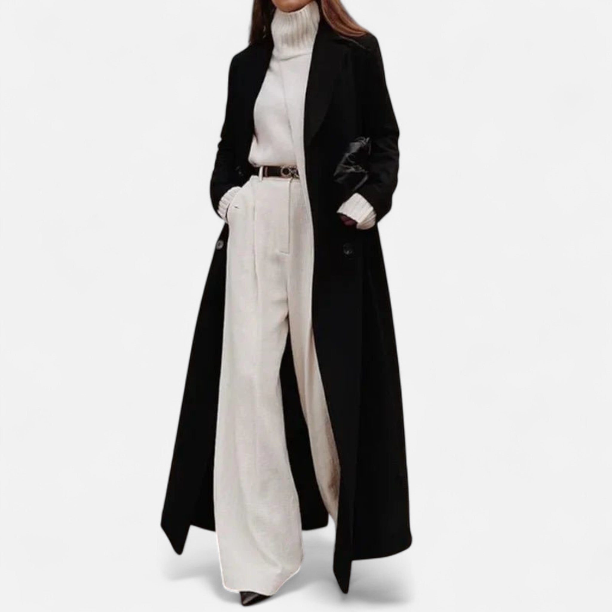 Manteau Maxi Noir Féminin & Élégant