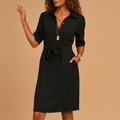 Robe Midi Décontractée – Coupe Flatteuse pour Travail & Soirées
