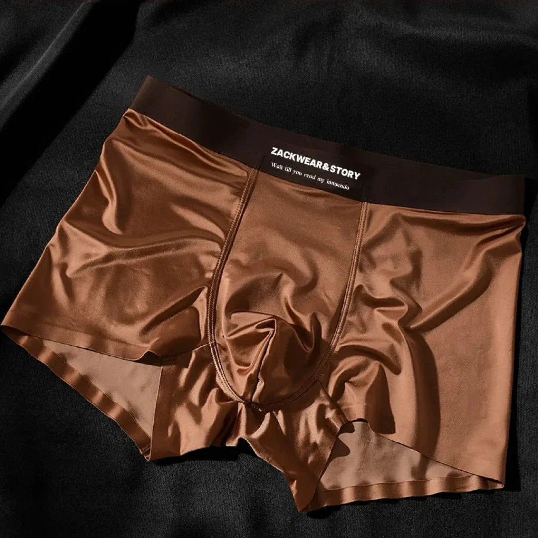 Boxer Homme en Soie Glacée Extensible & Confort