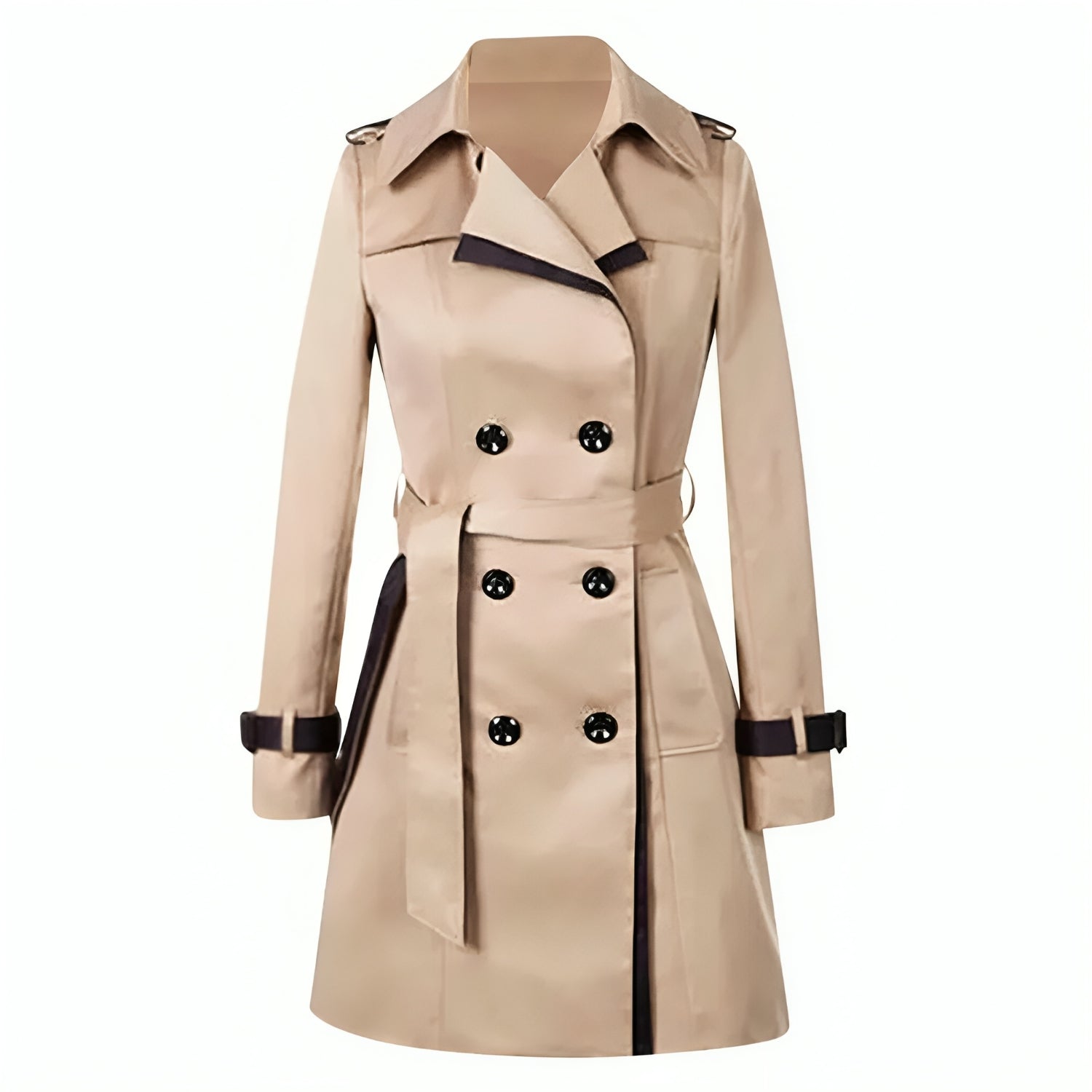 Trench-Coat Féminin Ceinturé Élégant