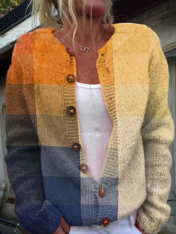 Gilet Tricoté Chaud pour Femmes avec Imprimé Floral - SANNE