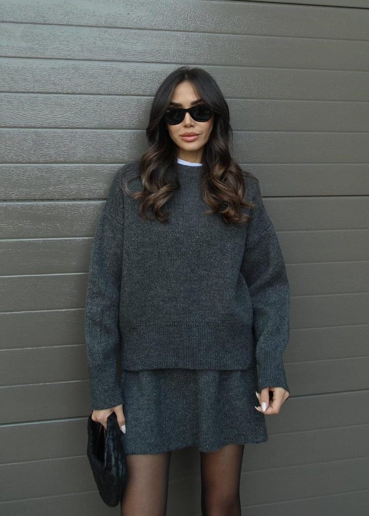 Ensemble Tricot Douillet 2 pièces - Pull Oversize & Jupe