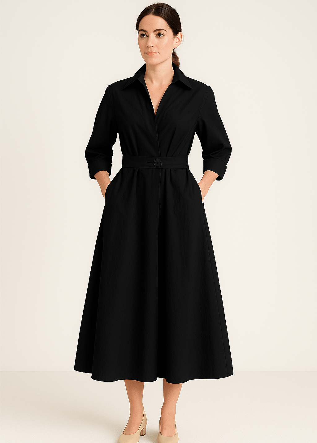Robe-Chemise en Coton Féminine & Élégante