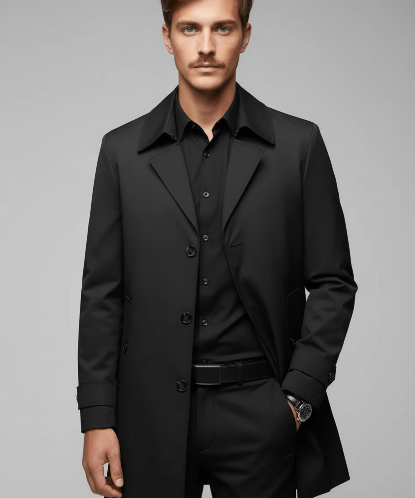 Trench pour Homme à Double Boutonnage Coupe Structurée