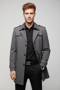 Trench pour Homme à Double Boutonnage Coupe Structurée