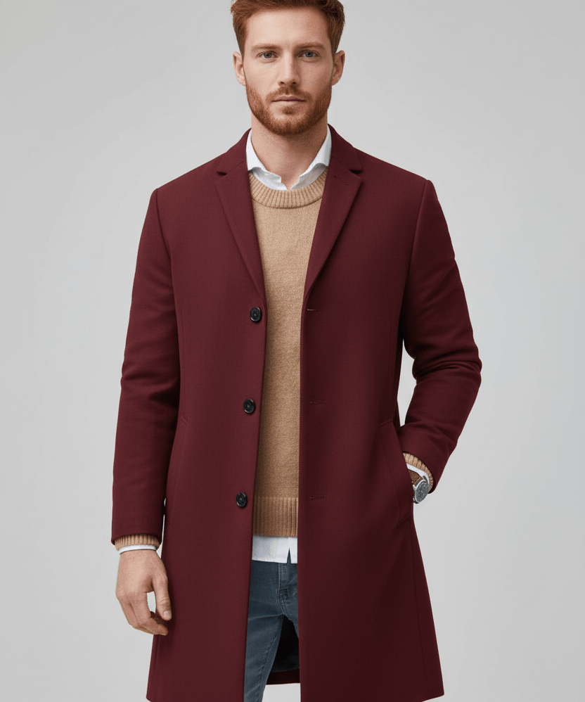Trench Long sur Mesure pour Homme avec Col à Revers