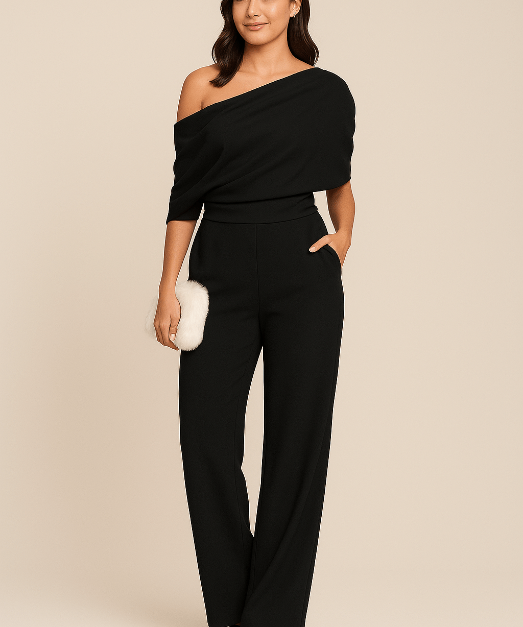 Jumpsuit de Printemps Élégant à Encolure Boutonnée