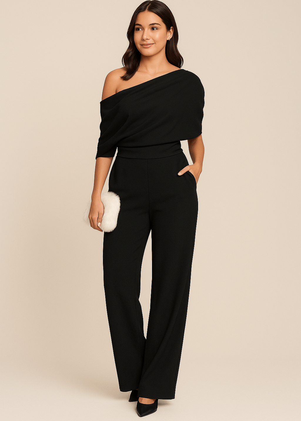 Jumpsuit de Printemps Élégant à Encolure Boutonnée