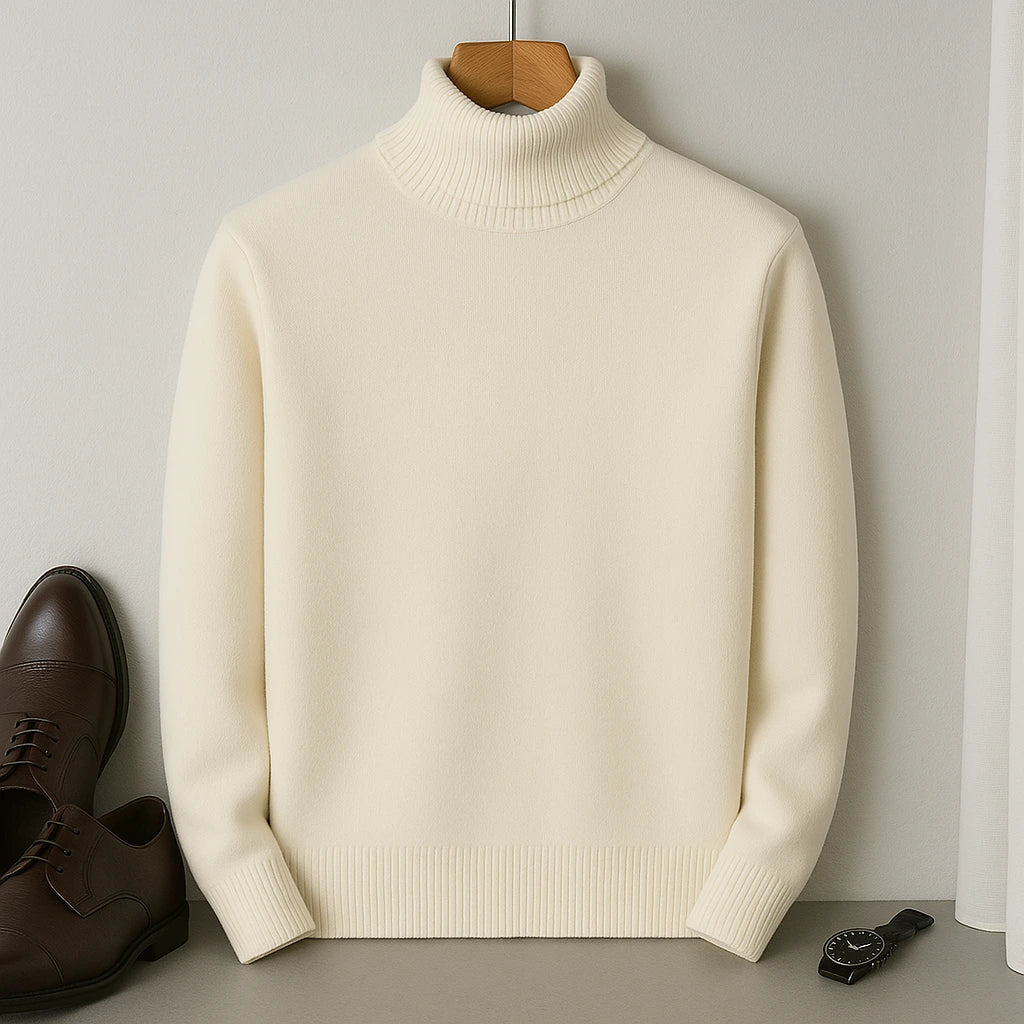 Pull Cachemire Col Roulé Homme & Luxe Doux