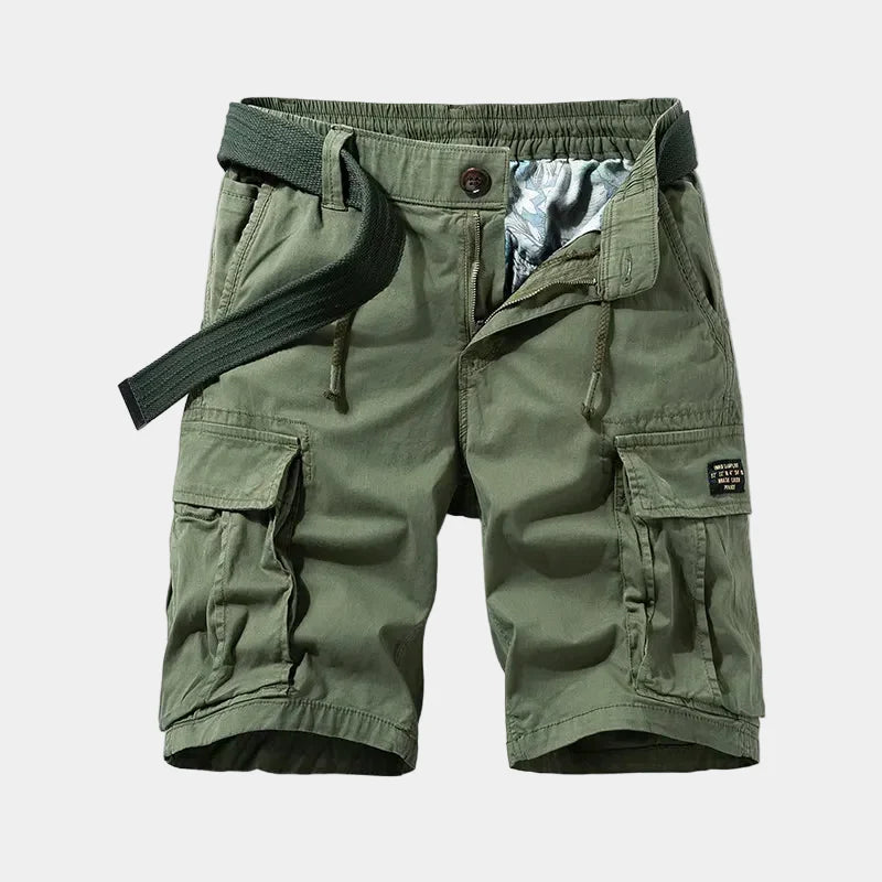 Bermuda Cargo Homme – Poches à Rabat, Taille Ajustable, Pour le Quotidien