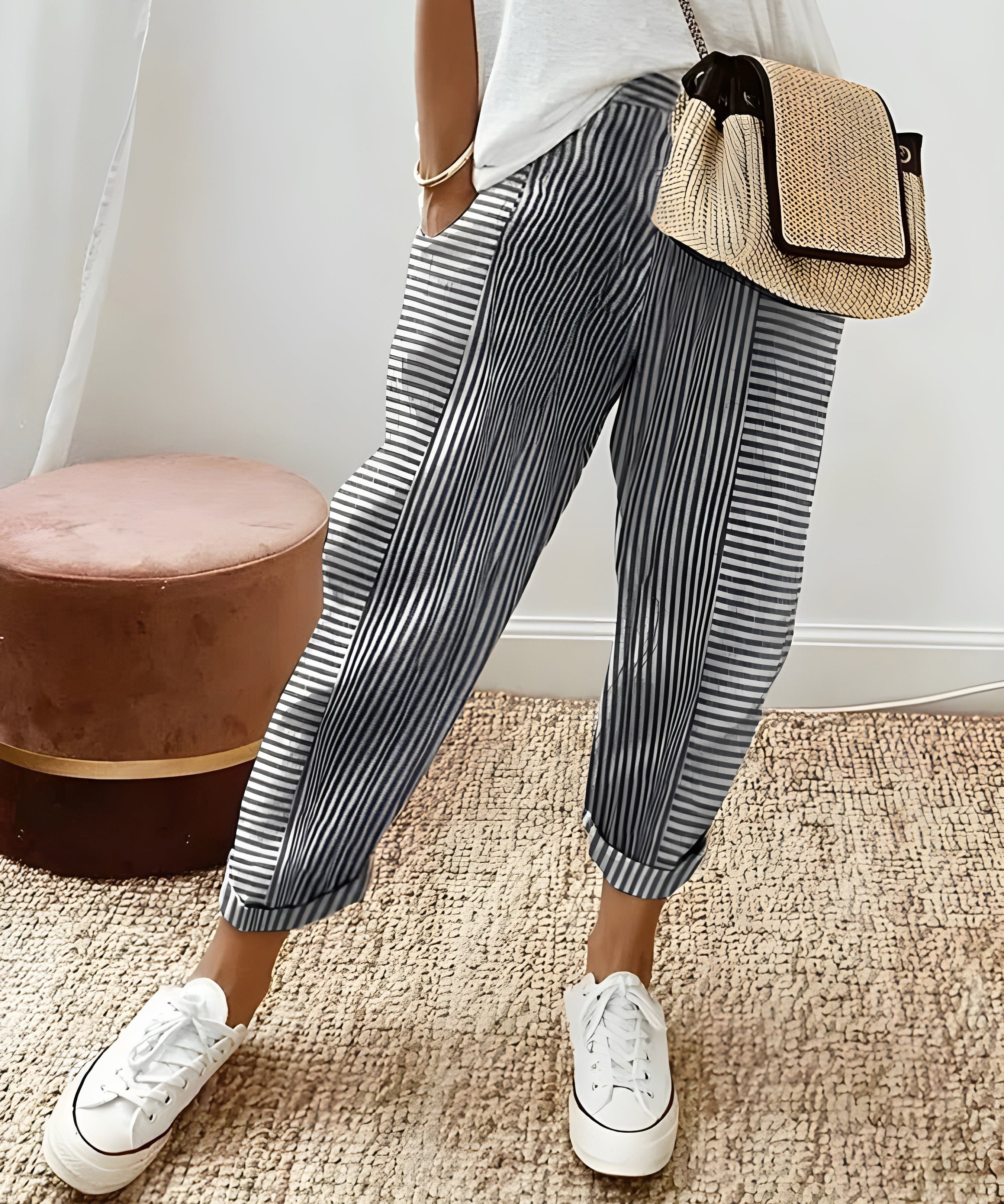 Pantalons d'été rayés pour les jours de détente