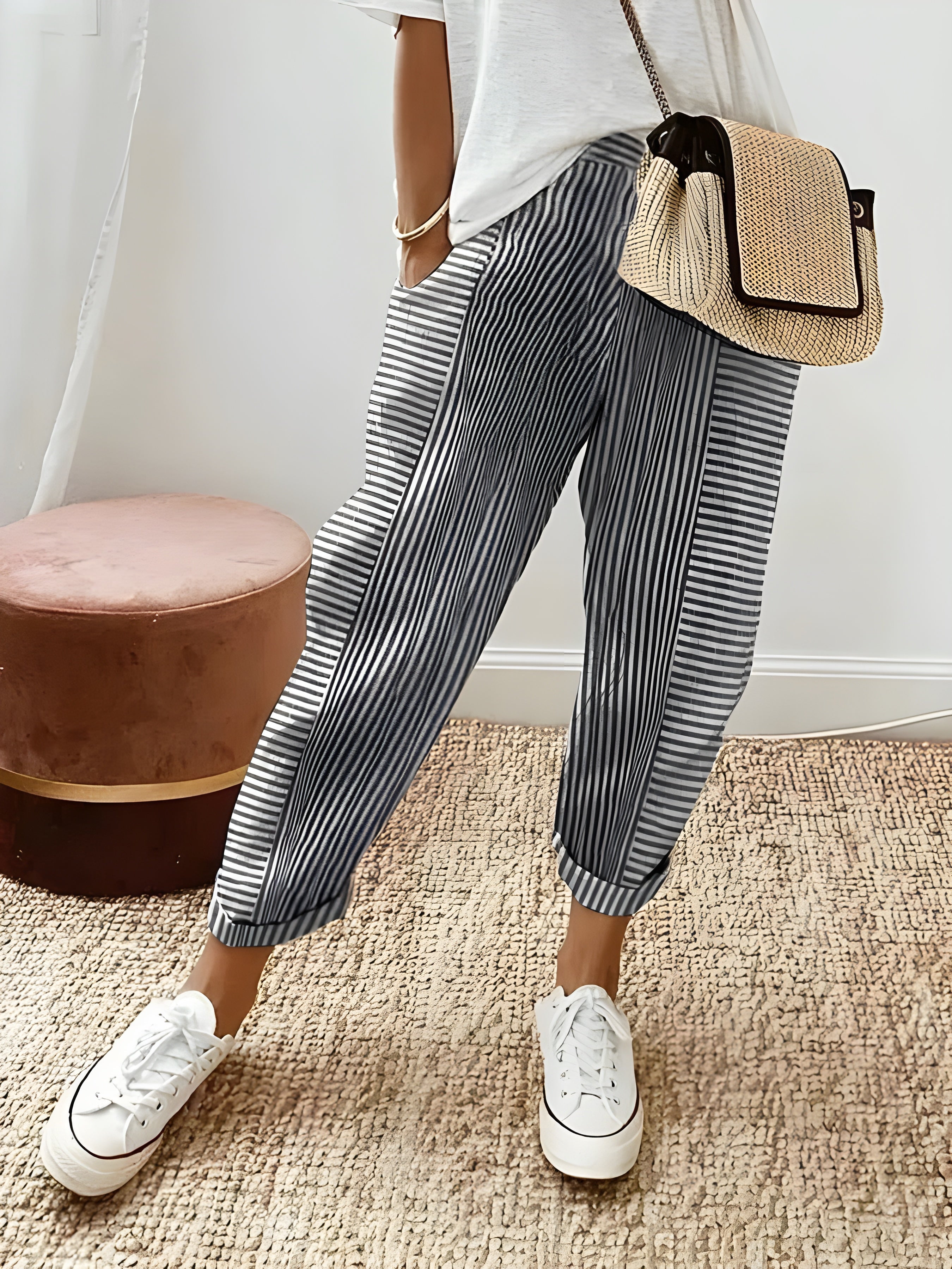 Pantalons d'été rayés pour les jours de détente