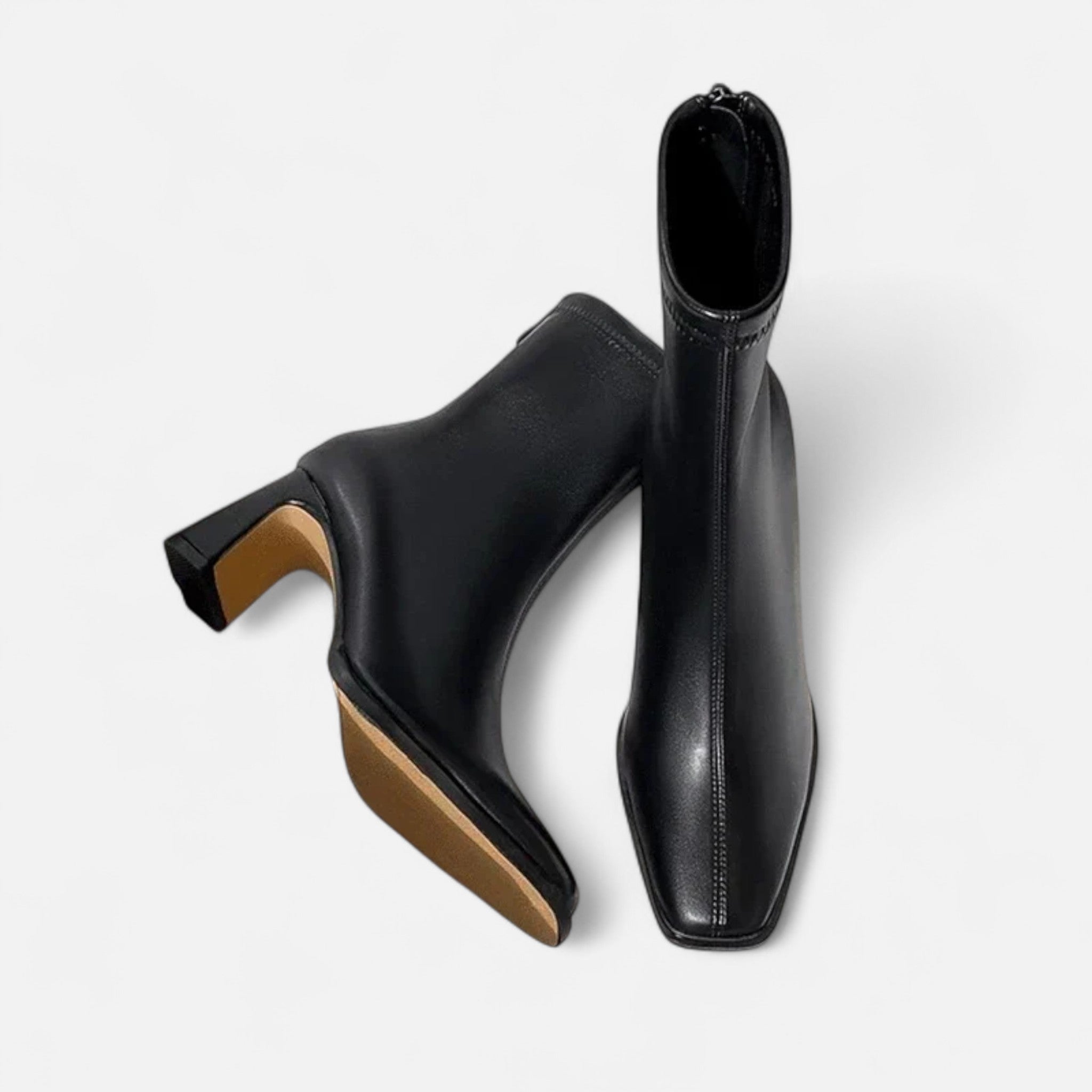 Bottines Vintage Féminines à Bout Carré – Style Rétro Chic