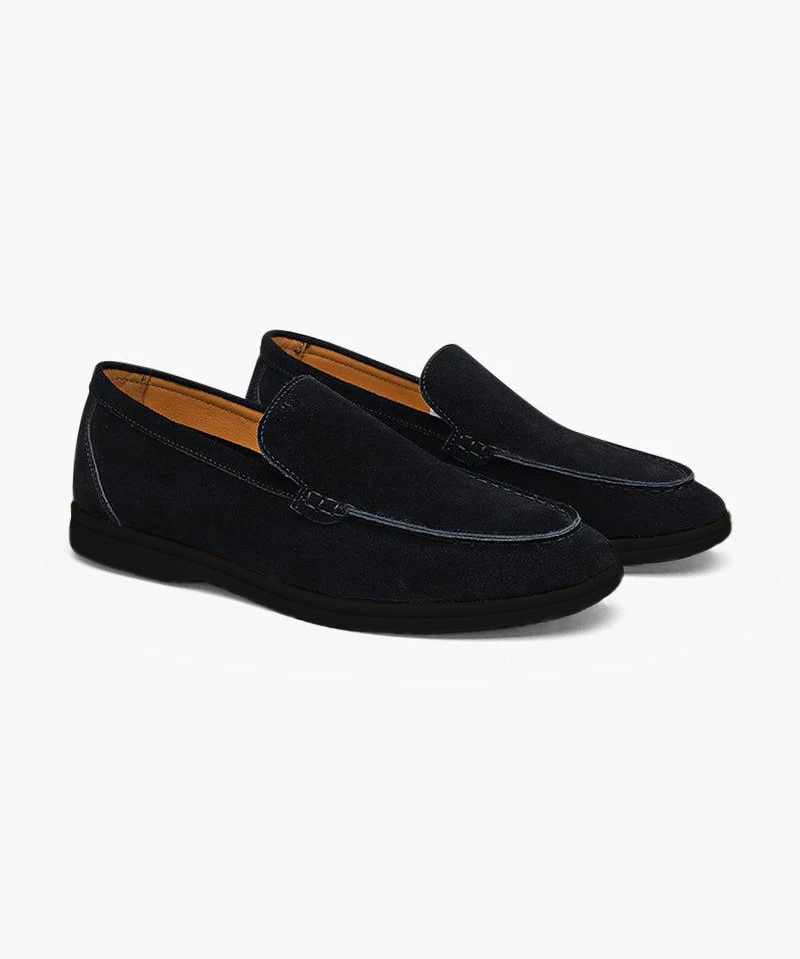 Mocassins en Suède Premium à Semelles Noires Élégantes