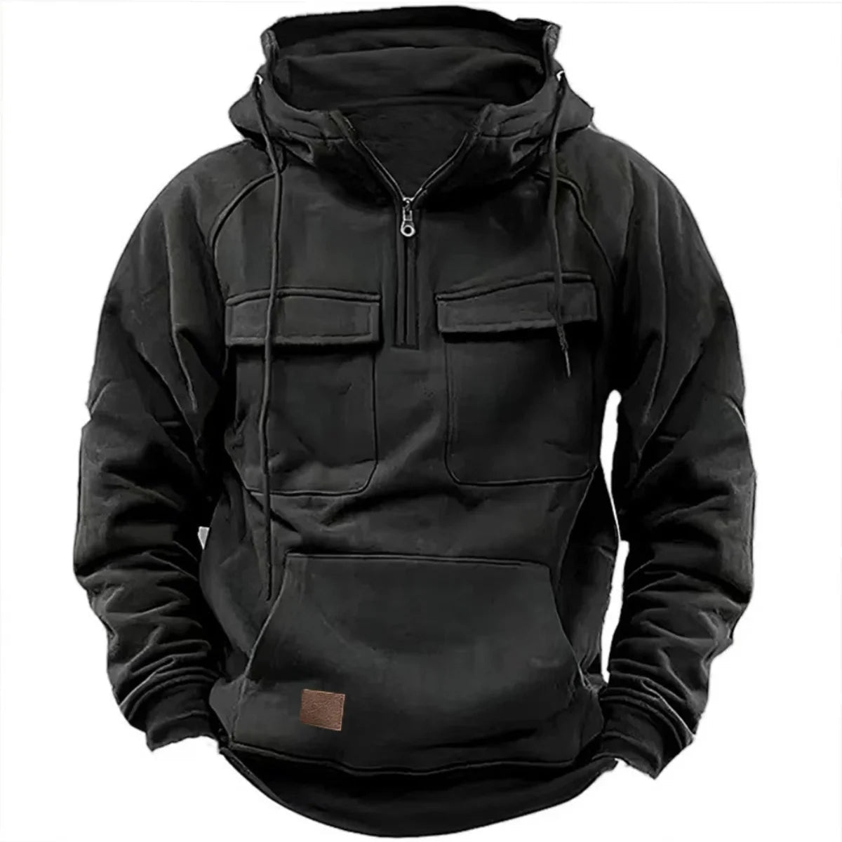 Hoodie à Capuche & Col Zippé Tendance