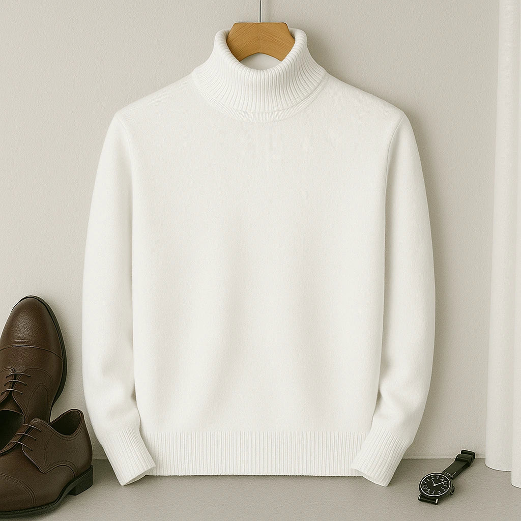 Pull Cachemire Col Roulé Homme & Luxe Doux