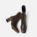 Bottines Vintage Féminines à Bout Carré – Style Rétro Chic