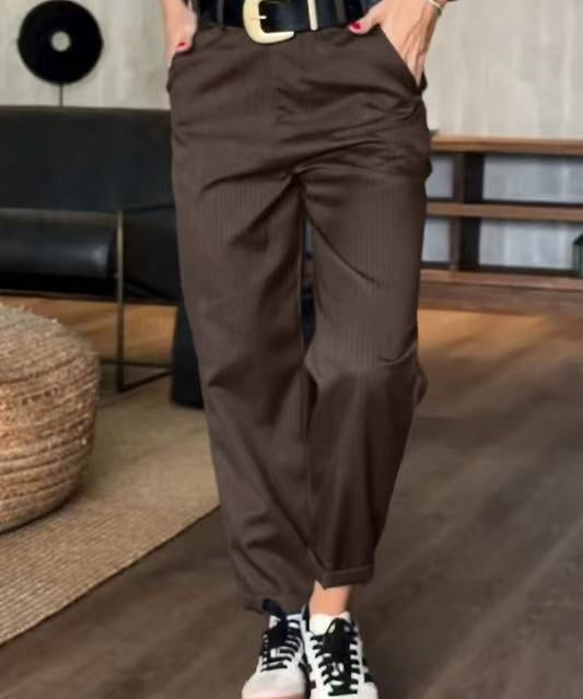 Pantalon Élégant à Rayures