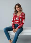 Pull de Noël Rouge & Maille Festive