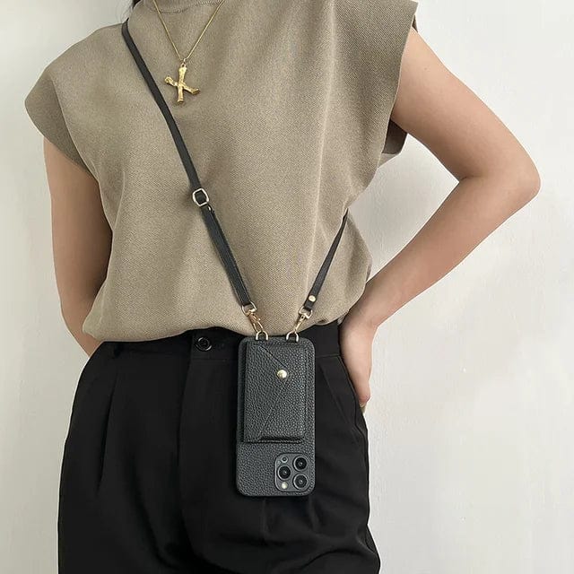 Étui Téléphone Crossbody en Cuir