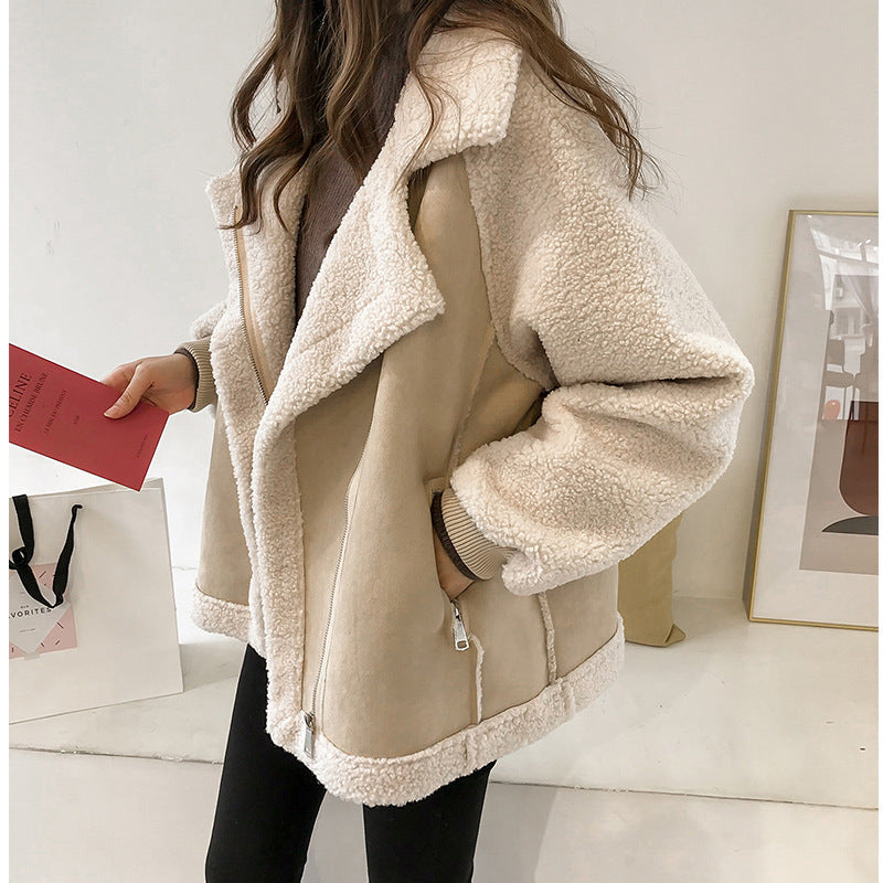 Veste Aviateur Femme en Peau Lainée – Style Luxe & Douillet